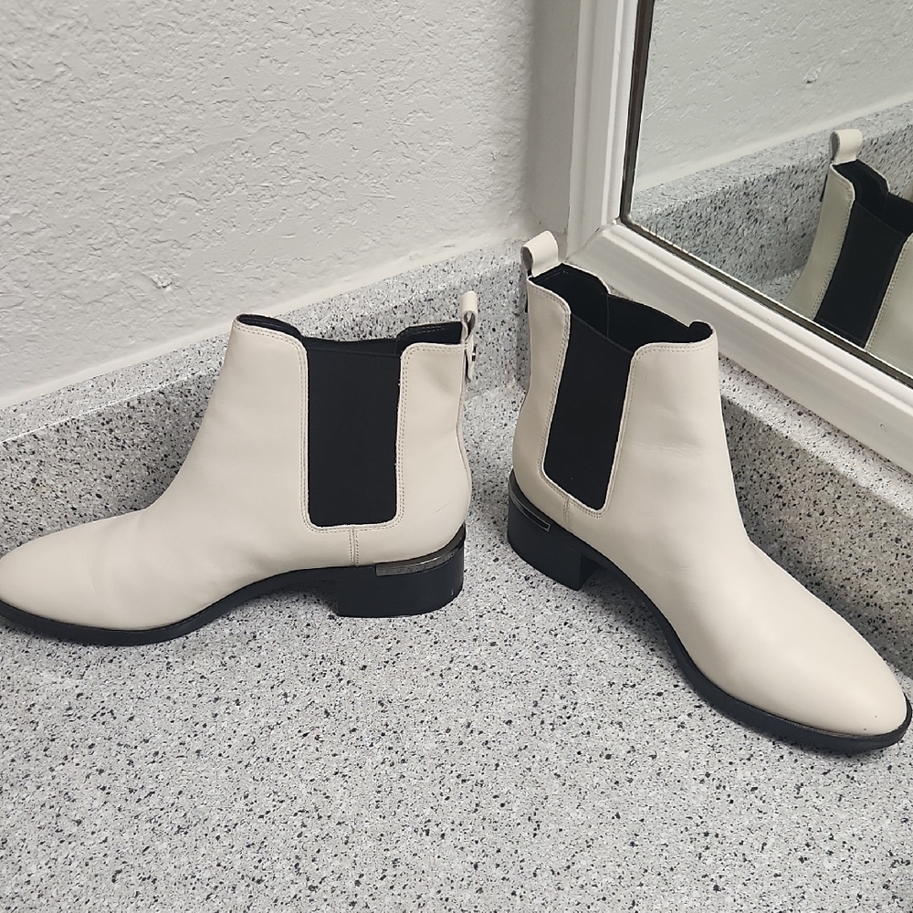 Calvin Klein Black and White Ankle Boots Size 10